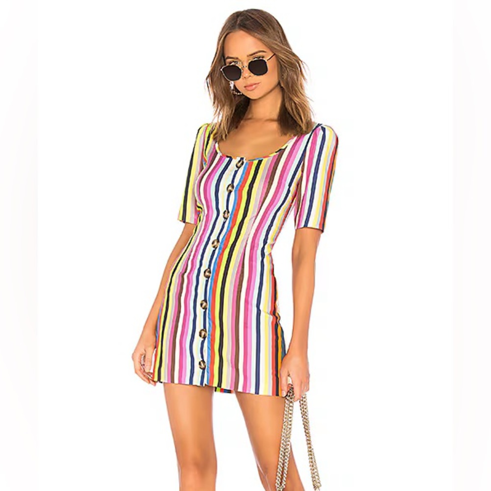 LPA Button Up Mini Dress in Stripe